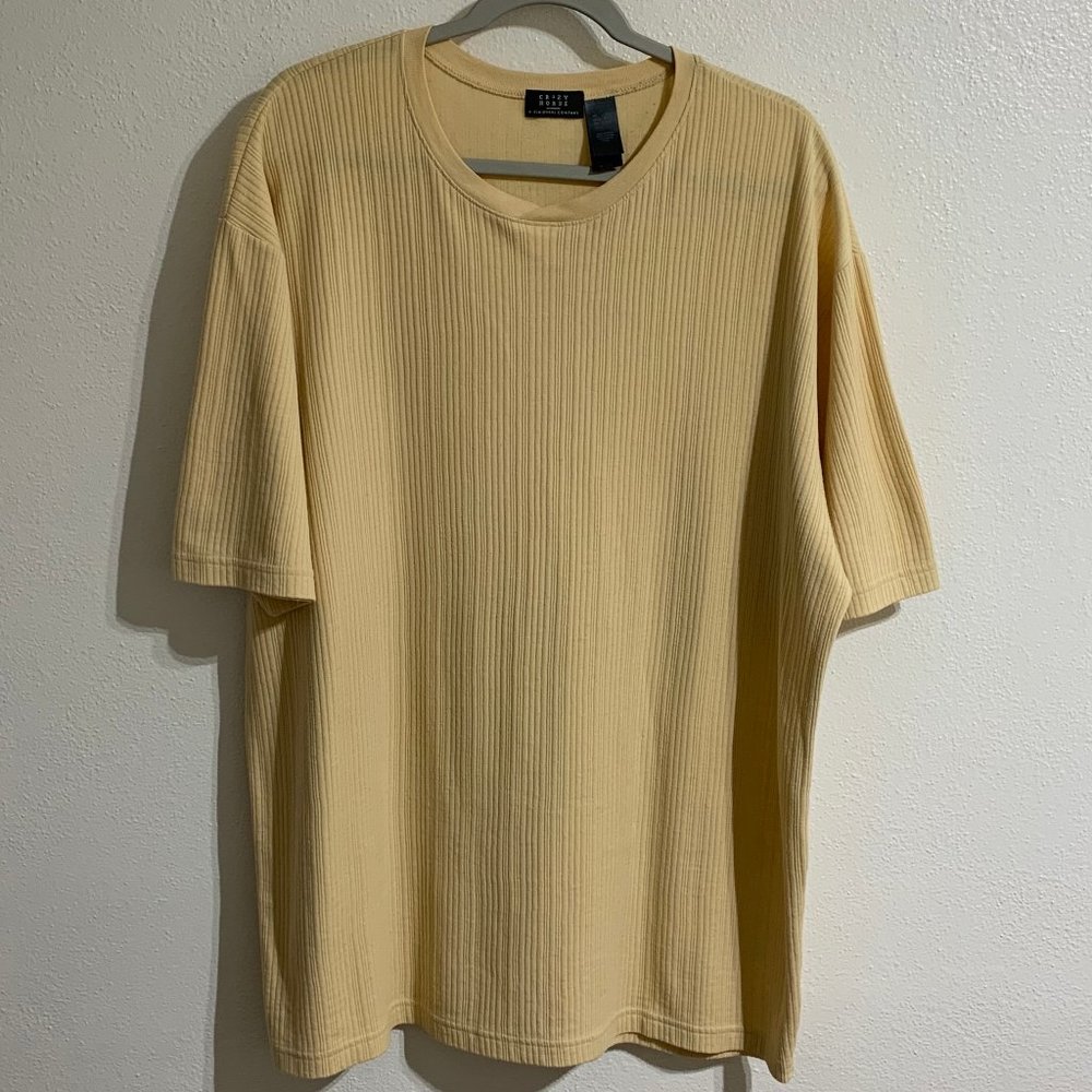 (T38) Crazy Horse, Claiborne Co. Men's 2XL Yellow Polo V-neck
